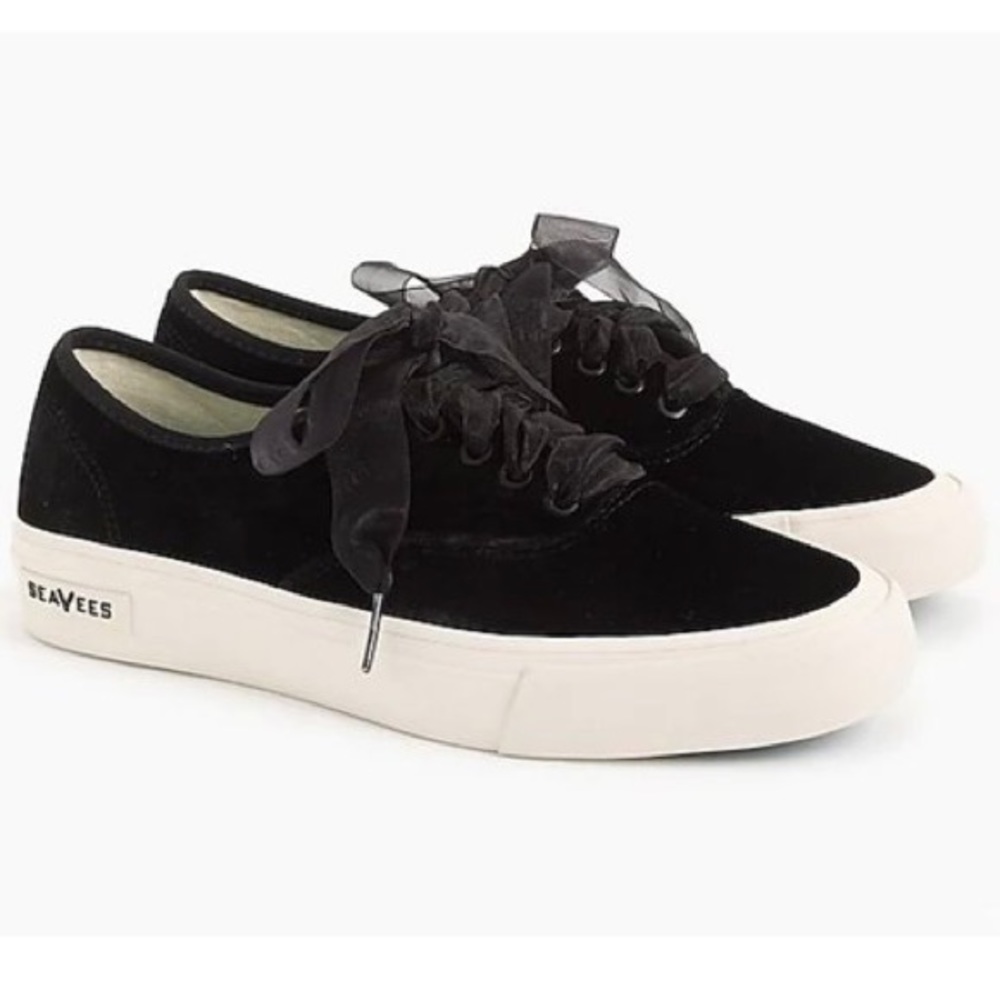 Jcrew black velvet Seavee shoes
